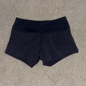 black lululemon speed up shorts size 2.  4’